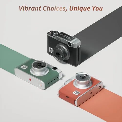 Miniatura 8 de Cámara instantánea iDPRT, cámara de impresión instantánea Bluetooth Cámaras de película instantánea Cámara y impresora fotográfica