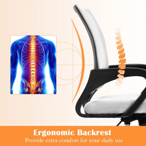 Miniatura 3 de Sillas de oficina, silla de escritorio, silla de computadora con soporte lumbar y reposabrazos, silla de trabajo ergonómica ajustable con respaldo