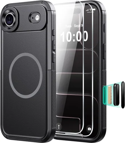 Miniatura 46 de Diverbox Funda para iPhone 13 [compatible con MagSafe] [con protector de pantalla] [a prueba de golpes] [a prueba de caídas] Funda de protección