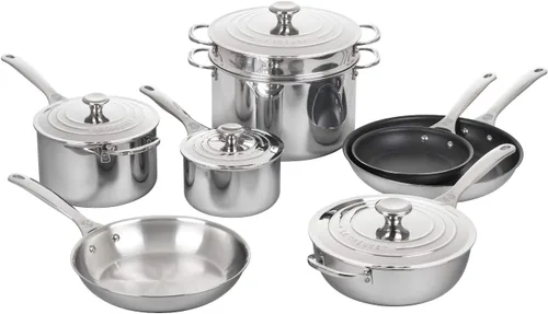 Miniatura 5 de Le Creuset Juego de utensilios de cocina de acero inoxidable de tres capas, 5 piezas