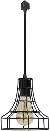 Kiven H-Type Track Iluminación colgante de una luz E26 Vintage Metal Cage Lámparas colgantes Iluminación lámpara industrial loft retro jaula de