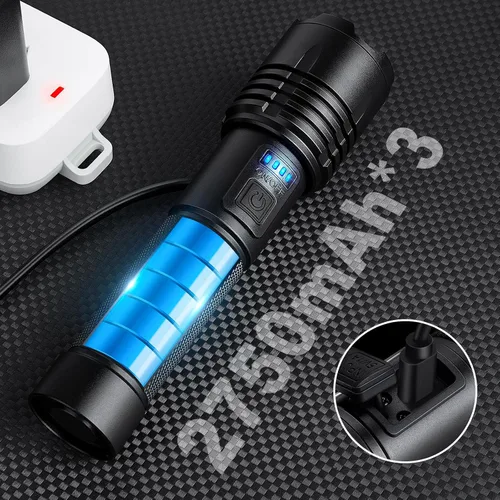 Miniatura 3 de KINGCAESAR Paquete de 3 linternas recargables de 90,000 lúmenes altos, linterna LED súper brillante con 3 modos de luz, linterna de alta potencia