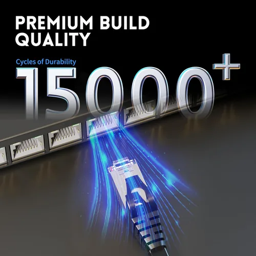 Miniatura 4 de Cable blindado Cat 7 para conexión de Ethernet (cable de la más alta velocidad), plano, tiene un conector RJ45 a prueba de enganche, para módem