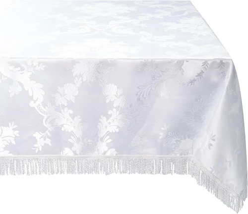 Miniatura 12 de Violet Linen Majestic Damask - Mantel con diseño de damasco, color beige, 54 x 72 pulgadas, rectangular