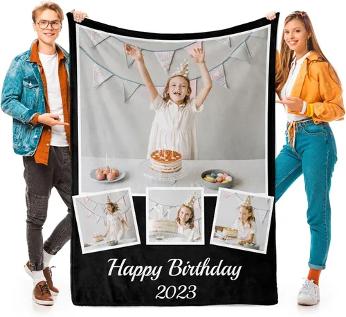 Miniatura 19 de Printwoo Mantas personalizadas con foto, manta de fotos personalizada, mantas personalizadas con imagen, regalos personalizados para mujeres