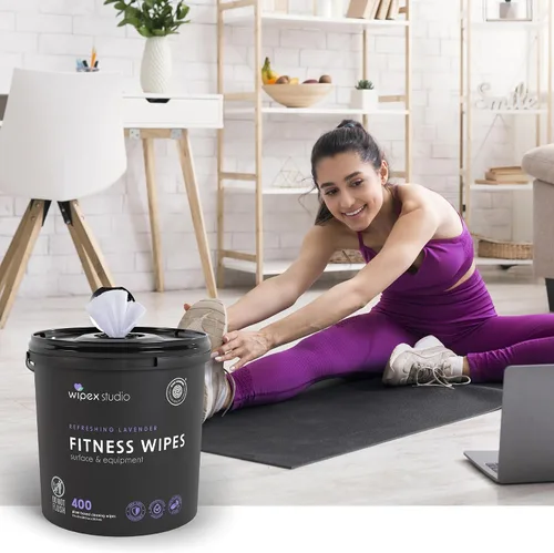 Miniatura 4 de Wipex Toallitas de gimnasio para paquete de equipos, verificado por EWG, obtén 800 toallitas con (1) cubo de lavanda y (1) rollo de recarga a base