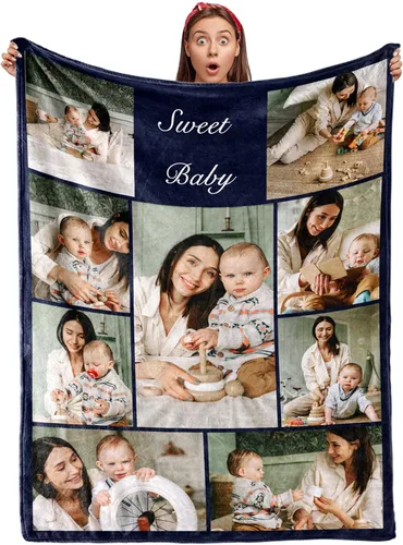 Miniatura 12 de Envío al día siguiente, manta personalizada para parejas con fotos, manta de franela personalizada, regalos para novio, novia, manta personalizada