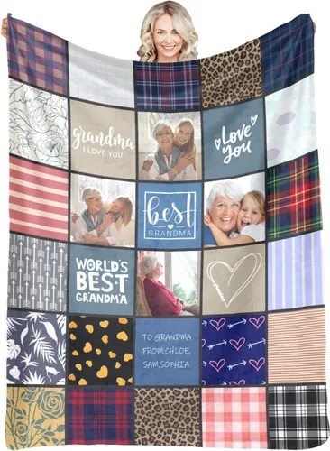 Miniatura 35 de Manta personalizada con fotos y texto para mamá, papá, bebé, familia, amigos, manta personalizada para cumpleaños, Navidad, para mujeres, hermana