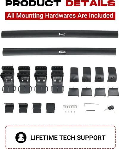 Miniatura 9 de HEKA Barras transversales para portaequipajes para Explorer 2011 2012 2013 2014 2015 con rieles laterales elevados, barras transversales