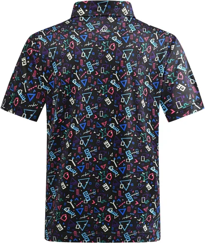 Miniatura 48 de DEOLAX Camisa de golf para hombre, con estampado de moda, atlética, de manga corta, clásica, casual, ajuste seco, suave, para hombres