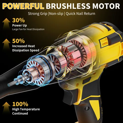 Miniatura 3 de Pistola de remache eléctrica compatible con batería Dewalt de 20 V, herramienta de remache inalámbrica con 3 tamaños