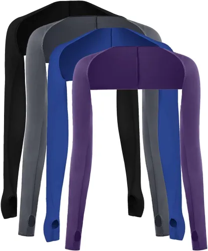 Miniatura 15 de 4 piezas de protección UV, chal de sol, manga de enfriamiento para brazo con orificio para el pulgar para mujeres y hombres, ciclismo, conducción, 2