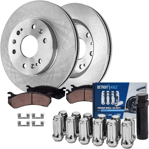 Miniatura 105 de Detroit Axle - 4 rotores de freno para Ford 2012 2013 2014 F-150 Lobo, repuesto de rotores de freno de disco: rotor delantero de 13.78 pulgadas