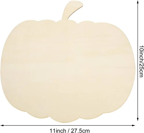 Miniatura 2 de Recorte grande en forma de calabaza de madera, artesanía de madera sin terminar, 6 piezas (11 x 10 pulgadas) para decoración de Halloween y fiesta