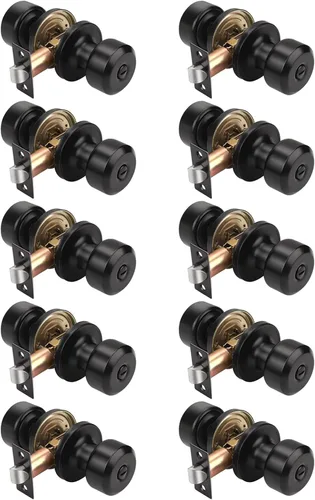 Miniatura 16 de KNOBWELL Paquete de 4 pomos de puerta cuadrados modernos para paso, pomos de puerta interiores, manija de puerta de pasillo y armario, color negro