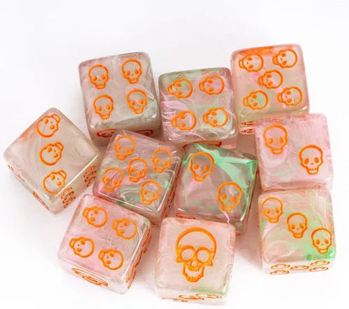 Miniatura 23 de Juego de 10 dados D6 de 16 mm, juego de dados blancos de 6 lados para juegos de mesa RPG A-white