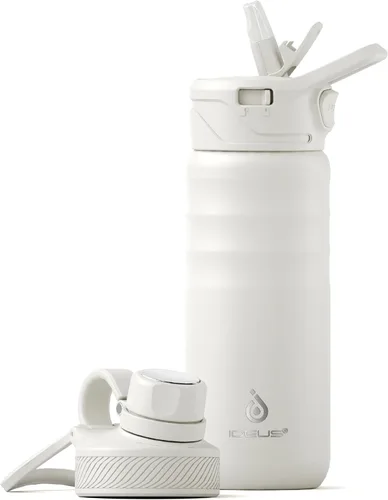 Miniatura 33 de IDEUS Botella de agua aislada de 12 onzas, botella de agua aislada de acero inoxidable para la escuela, botellas aisladas con pajitas a prueba
