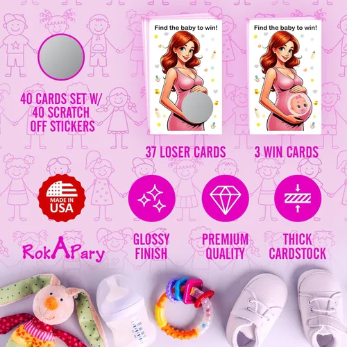 Miniatura 3 de RokAPary Find the Baby to Win Girl - Juego de rascar para niña, juegos tontos fáciles de jugar, idea divertida, actividad rompehielos para baby