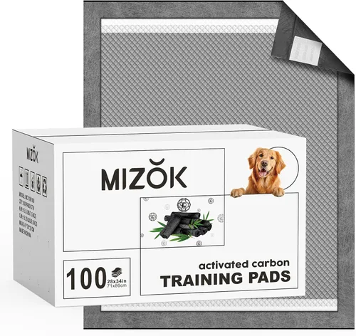 Miniatura 9 de MIZOK Almohadillas para cachorros para perros de 23 x 24 pulgadas, almohadillas para mascotas que eliminan el olor a carbón para perros, absorben