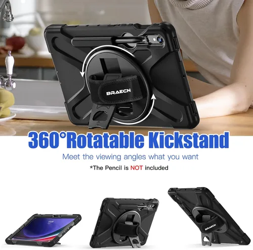 Miniatura 5 de BRAECNstock Funda para Samsung Galaxy Tab S10 Lite/ S10 FE/ S9 FE/ S9/ S8/ S7 5G Funda de 10.9"/11", Funda Protectora a Prueba de Golpes con Soporte