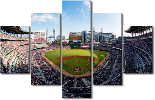 Miniatura 34 de Arte para pared, lienzo para estadio deportivo, arte para pared, diseño de campo de Wrigley en Chicago, pinturas de Chicago, impresiones sobre
