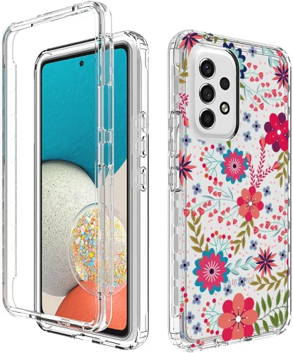 Miniatura 6 de Funda para Galaxy A53 5G/para Samsung A536U con protector de pantalla de vidrio templado, suave 360 cuerpo completo, a prueba de golpes, híbrida