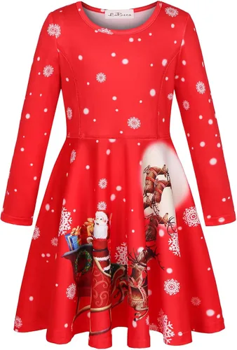 Miniatura 2 de LaBeca - Vestido sin mangas o de manga larga para niñas vestidos casuales con diseño de unicornio o sirena para niñas pequeñas o grandes