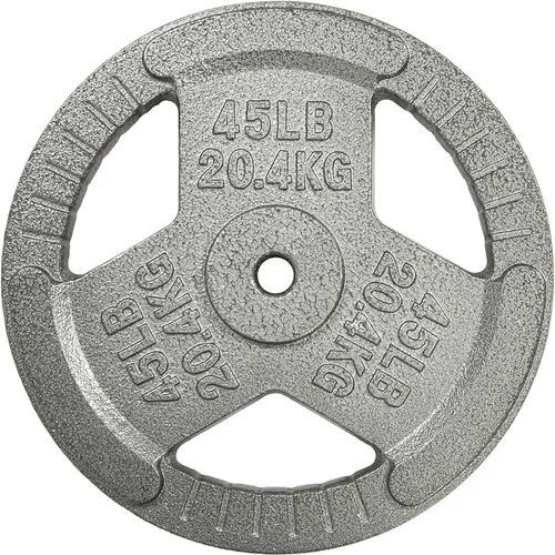 Miniatura 14 de HulkFit Juego de discos de peso de hierro fundido de 1 o 2 pulgadas con asas de agarre múltiple y revestimiento de esmalte para barras