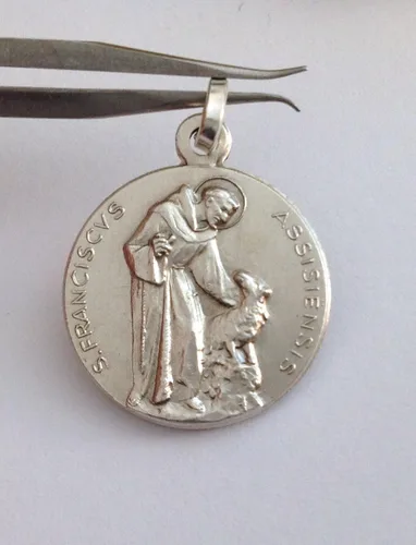 Miniatura 2 de I G J MEDALLA DE SAN FRANCISCO DE ASISI PLATA 925 - 100% HECHO EN ITALIA