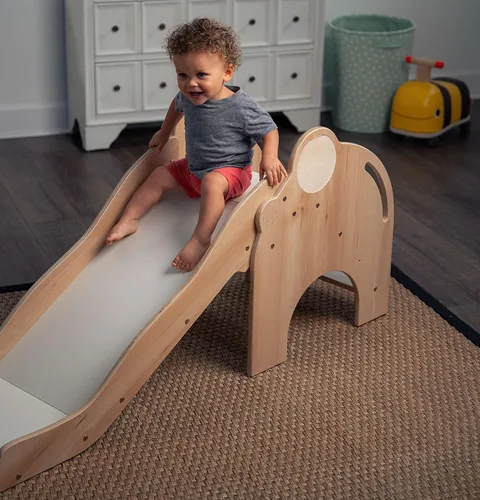Miniatura 2 de Avenlur Nima - Tobogán interior con forma de elefante Montessori Waldorf, seguro, resistente y confiable, espacio de juego interior perfecto