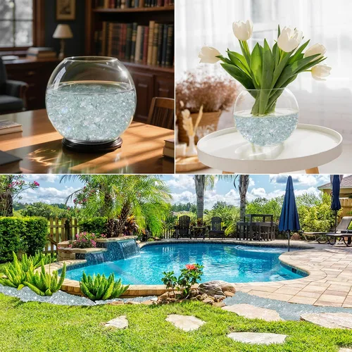 Miniatura 7 de Skyflame - Cuentas de vidrio de fuego de 10 libras para chimenea y lugar para fogatas, tamaño de 1/2 pulgada, cristal de hielo reflectante