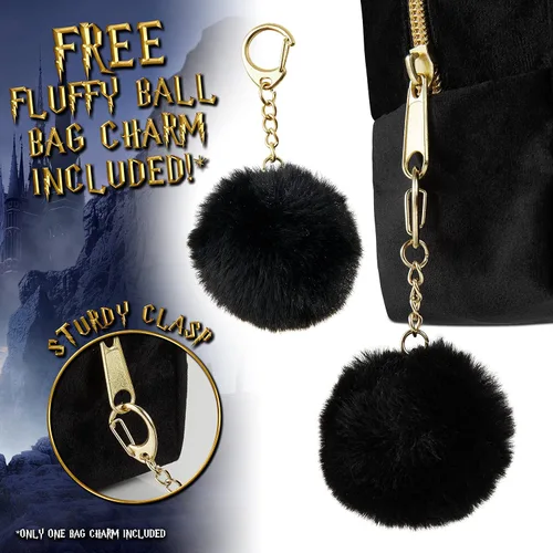 Miniatura 5 de Harry Potter Regalos para mujeres, bolsa de maquillaje de terciopelo, bolsa de cosméticos, organizador de viaje, pequeña bolsa de aseo para Negro