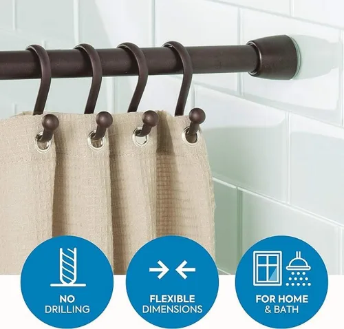 Miniatura 2 de InterDesign Cameo - Barra de cortina ajustable y personalizable para bañera, ducha, ropero, puerta