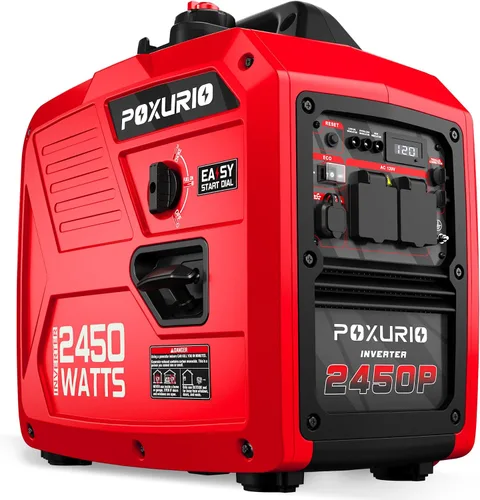 Miniatura 16 de Generador inversor de combustible dual de 2450 vatios para uso doméstico, tanque de combustible grande de 1.6 galones hasta 8.3 horas de uso
