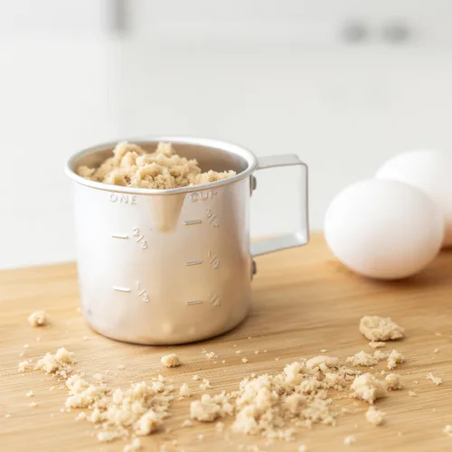 Miniatura 5 de Better Houseware Taza medidora, taza medidora de metal de 8 onzas con mango y labio de vertido para líquido con marcas de fácil lectura para cocinar
