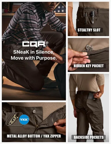 Miniatura 99 de CQR – Pantalones tácticos elásticos tipo cargo para hombre, resistentes al agua, de tela ripstop (antidesgarros), ligeros, ideales para uso diario