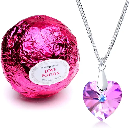 Miniatura 5 de Love Potion Bomba de baño con collar creado con cristal extra grande 10 onzas Fabricado en Estados Unidos