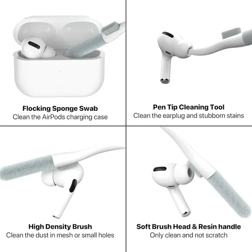 Miniatura 5 de Valkit Funda compatible con AirPods Pro, transparente con kit de limpieza, funda protectora de TPU suave para AirPods Pro Gen 2nd/1st 2023/2022/2019