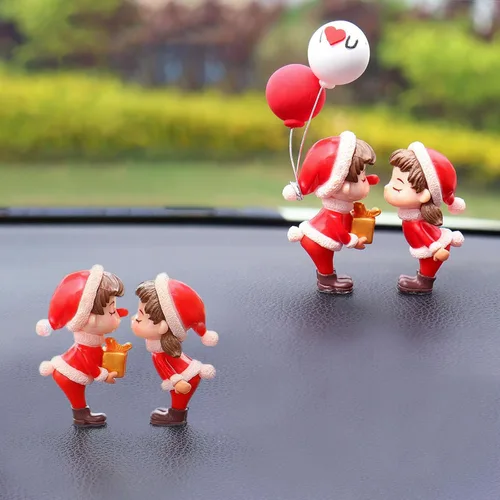 Miniatura 9 de Lindos adornos para parejas, decoración de automóvil, decoración de automóvil para pareja, figuras de acción de caricaturas para parejas, accesorios