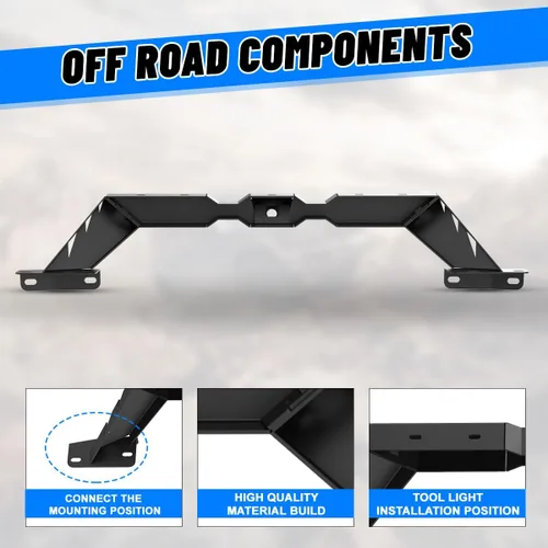 Miniatura 4 de ROXX Barra de parachoques delantero negra compatible con Ford Bronco 2021 2022 2023 2 2 2023 2 puertas 2 puertas cepillo parachoques cepillo 3B.