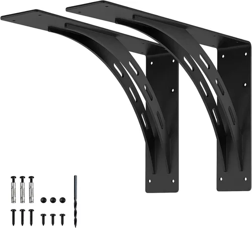 Soportes de estante resistentes de 24"x15"x4", carga máxima 1100 LBS, soportes de repisa de metal de aleación premium - soporte de encimera - juego
