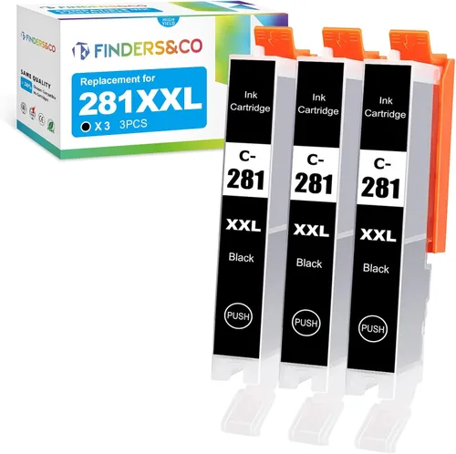 CLI-281 XXL - Depósito de tinta negra de repuesto para 281 XXL BK para trabajar con Canon PIXMA TS6320 TR7520 TS8120 TS8320 TR8520 TS9120 (3X 281XXL