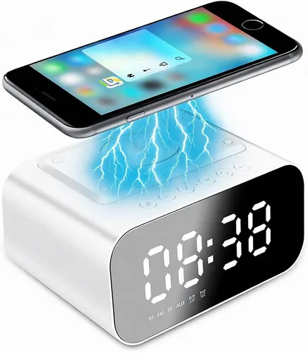 Miniatura 16 de IHAO Estación de carga inalámbrica plegable multifuncional 3 en 1 con luz nocturna LED ambiental, cargador rápido QC3.0 para teléfono, iWatch