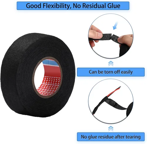 Miniatura 4 de Outus Arnés de cable eléctrico Tesa Tape Arnés de telar de cable Cinta de tela a prueba de calor para automoción Cinta de tela para protección
