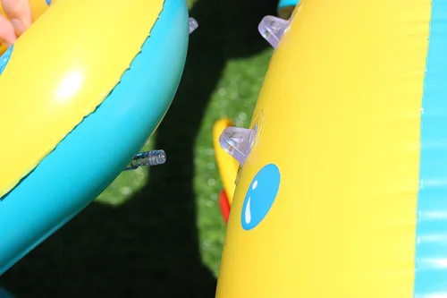 Miniatura 6 de Flotadores inflables para piscina para bebés con toldo de protección solar extraíble, flotadores para niños pequeños con asiento y asa, flotadores
