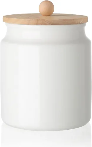 Miniatura 11 de Sweejar - Recipientes de cerámica para cocina, tarro de almacenamiento de alimentos de porcelana con tapa hermética de madera, recipiente