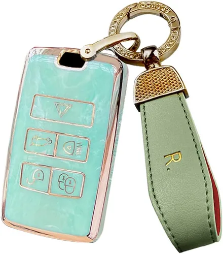 Miniatura 9 de SANRILY Funda para llavero de TPU con patrón de jade para Land Range Rover Discovery Rover Sport 2018 2019 y Jaguar XF 2021, accesorios para llaves