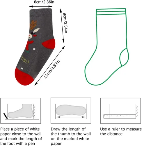 Miniatura 4 de UOIXPUHUO 5 pares de calcetines de Navidad calcetines de algodón cálidos de invierno para niños pequeños Rojo