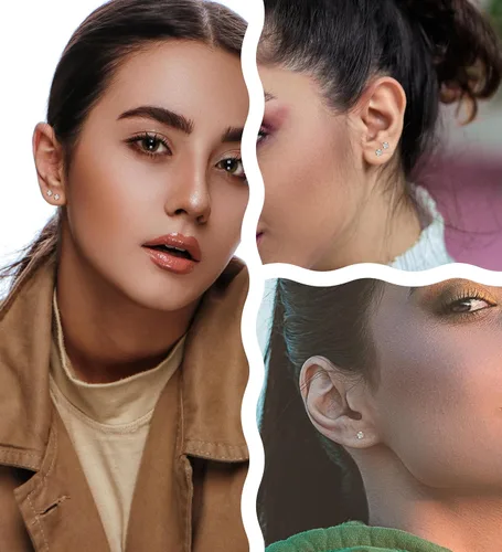 Miniatura 8 de Enticera G23 Aretes de Titanio 5A+Circonita Cúbica Aretes de Botón con Parte Trasera Plana Aretes Hipoalergénicos de Oro 14K Aretes 2-5MM