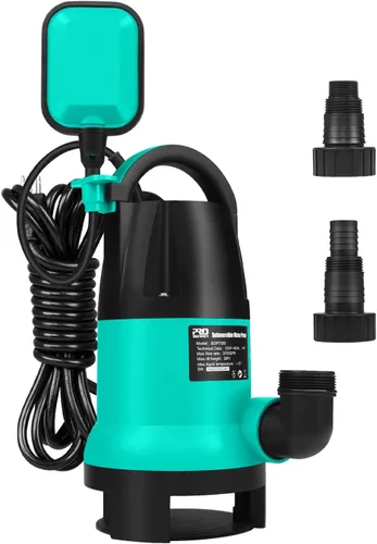 Miniatura 11 de Bomba de sumidero, Prostormer 1HP 3700GPH Bomba sumergible para agua limpia/sucia con interruptor automático de flotación para alberca, estanque
